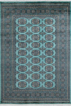 Bokhara Green Hand Knotted 4'9" X 6'8"  Area Rug 700-147696
