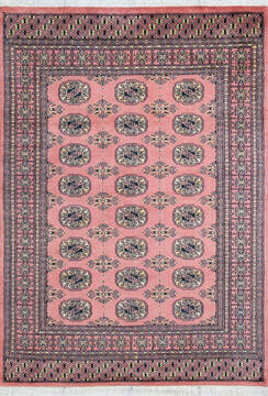 Bokhara Red Hand Knotted 4'2" X 5'10"  Area Rug 700-147697