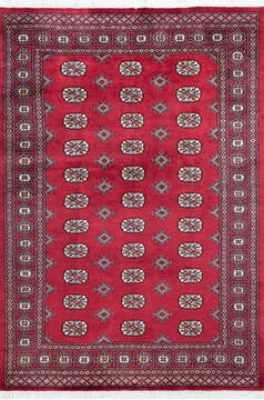 Bokhara Red Hand Knotted 4'9" X 6'9"  Area Rug 700-147702