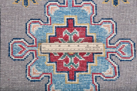 Kazak Grey Runner Hand Knotted 28 X 168 Area Rug 700-147703 Image 6