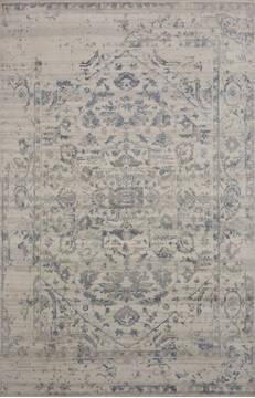 Indian Jaipur White Rectangle 6x9 ft Wool Carpet 147711