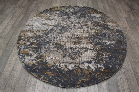 Jaipur Grey Round Hand Knotted 60 X 60 Area Rug 905-147714 Image 4
