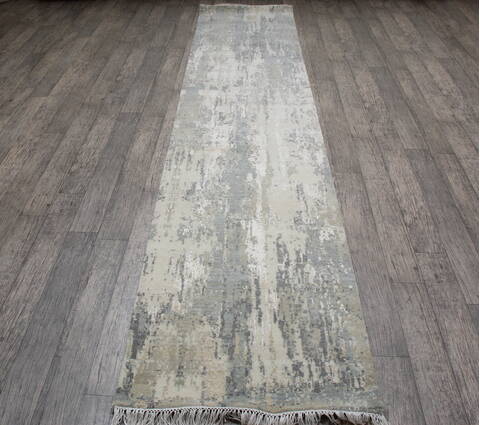Jaipur White Runner Hand Knotted 26 X 120 Area Rug 905-147717 Image 1