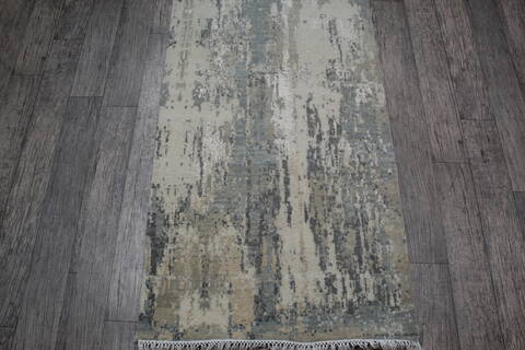 Jaipur White Runner Hand Knotted 26 X 120 Area Rug 905-147717 Image 2