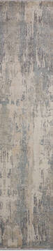 Indian Jaipur White Runner 10 to 12 ft Wool and Raised Silk Carpet 147717