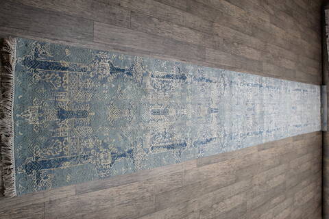 Jaipur Blue Runner Hand Knotted 25 X 162 Area Rug 905-147720 Image 1