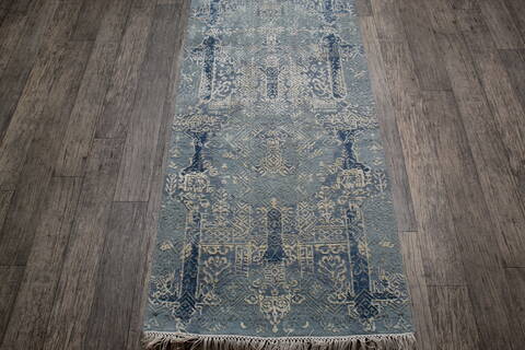 Jaipur Blue Runner Hand Knotted 25 X 162 Area Rug 905-147720 Image 2