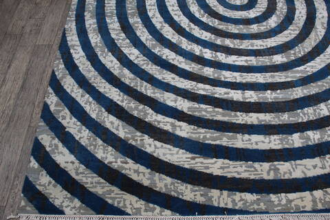 Jaipur Blue Hand Knotted 80 X 101 Area Rug 905-147726 Image 2