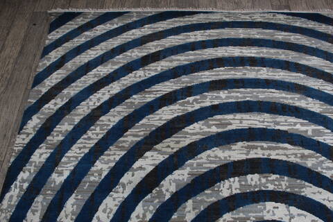 Jaipur Blue Hand Knotted 80 X 101 Area Rug 905-147726 Image 5