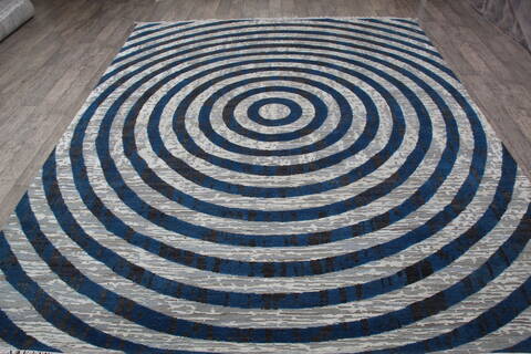 Jaipur Blue Hand Knotted 80 X 101 Area Rug 905-147726 Image 7
