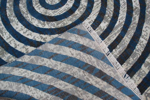 Jaipur Blue Hand Knotted 80 X 101 Area Rug 905-147726 Image 8
