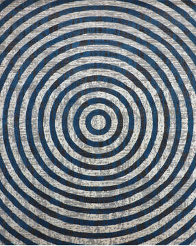 Indian Jaipur Blue Rectangle 8x10 ft Wool and Raised Silk Carpet 147726