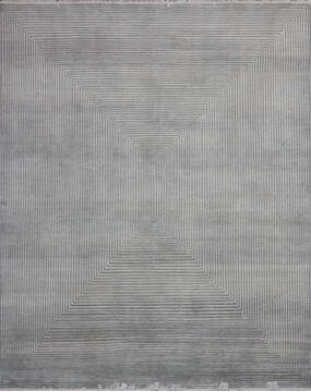 Jaipur Grey Hand Knotted 7'11" X 10'0"  Area Rug 905-147730