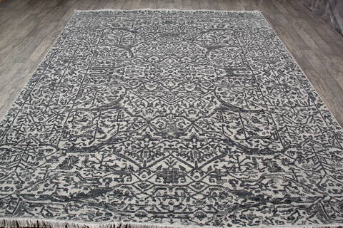 Jaipur Grey Hand Knotted 82 X 100 Area Rug 905-147731 Image 7