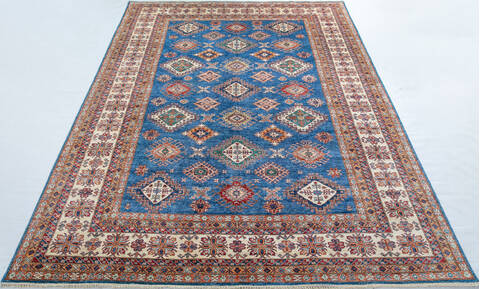 Kazak Blue Hand Knotted 92 X 123 Area Rug 700-147732 Image 1