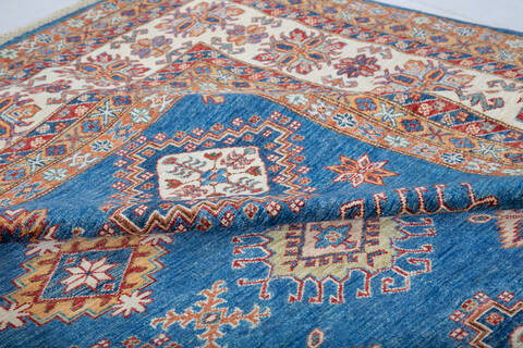 Kazak Blue Hand Knotted 92 X 123 Area Rug 700-147732 Image 5