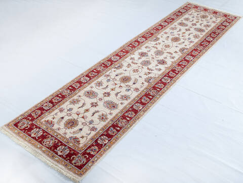 Chobi Beige Runner Hand Knotted 28 X 104 Area Rug 700-147742 Image 2