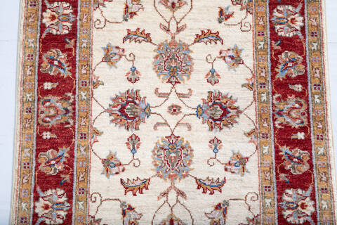 Chobi Beige Runner Hand Knotted 28 X 104 Area Rug 700-147742 Image 3
