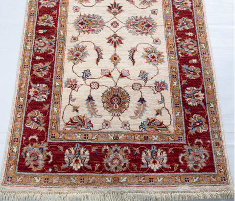 Chobi Beige Runner Hand Knotted 28 X 104 Area Rug 700-147742 Image 4