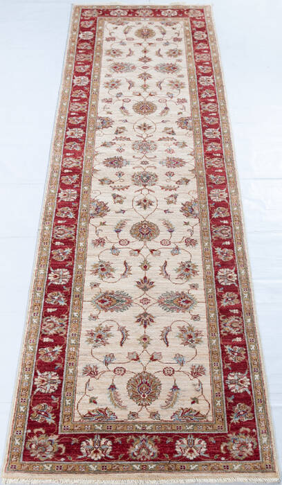 Chobi Beige Runner Hand Knotted 29 X 910 Area Rug 700-147744 Image 1