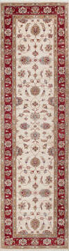Chobi Beige Runner Hand Knotted 2'9" X 9'10"  Area Rug 700-147744