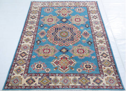 Kazak Blue Hand Knotted 50 X 78 Area Rug 700-147754 Image 1