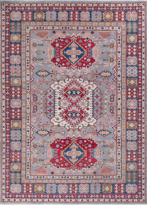 Kazak Grey Hand Knotted 57 X 79 Area Rug 700-147755 Image 0