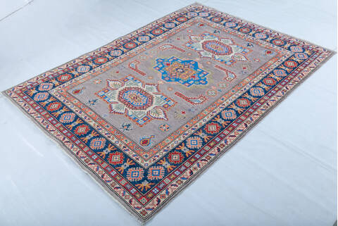 Kazak Grey Hand Knotted 57 X 710 Area Rug 700-147757 Image 2