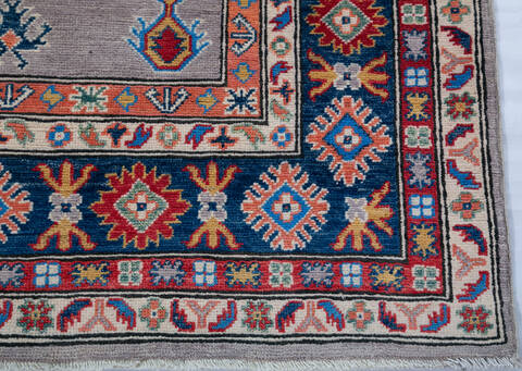 Kazak Grey Hand Knotted 57 X 710 Area Rug 700-147757 Image 5
