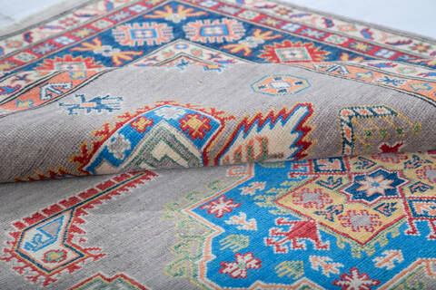 Kazak Grey Hand Knotted 57 X 710 Area Rug 700-147757 Image 6