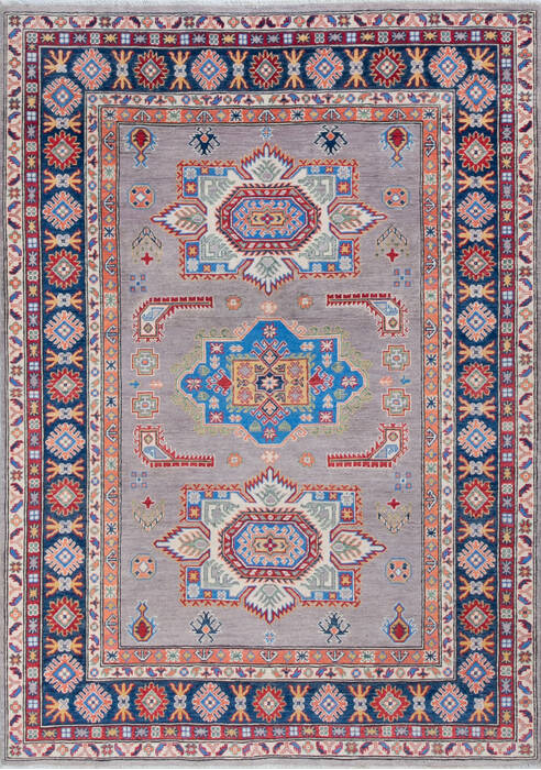 Kazak Grey Hand Knotted 57 X 710 Area Rug 700-147757 Image 0