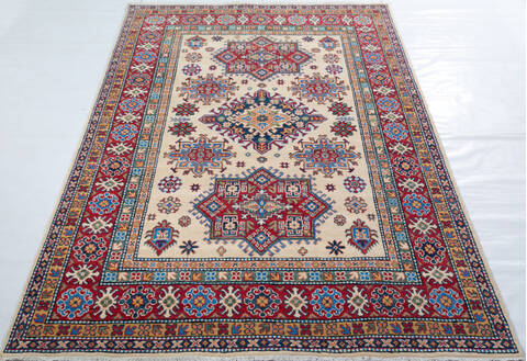 Kazak Beige Hand Knotted 57 X 711 Area Rug 700-147758 Image 1