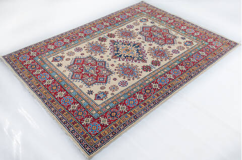 Kazak Beige Hand Knotted 57 X 711 Area Rug 700-147758 Image 2