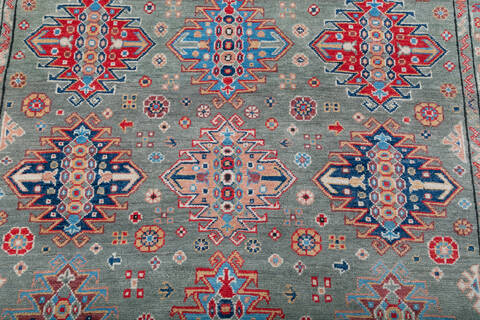 Kazak Green Hand Knotted 55 X 81 Area Rug 700-147759 Image 3