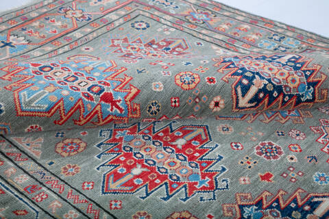 Kazak Green Hand Knotted 55 X 81 Area Rug 700-147759 Image 5