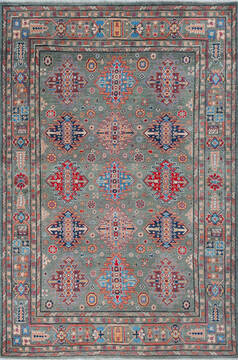 Kazak Green Hand Knotted 5'5" X 8'1"  Area Rug 700-147759