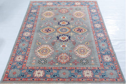 Kazak Grey Hand Knotted 57 X 711 Area Rug 700-147760 Image 1