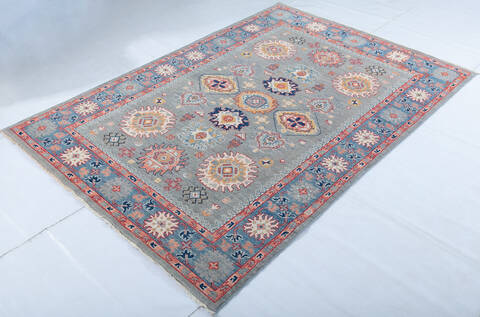 Kazak Grey Hand Knotted 57 X 711 Area Rug 700-147760 Image 2