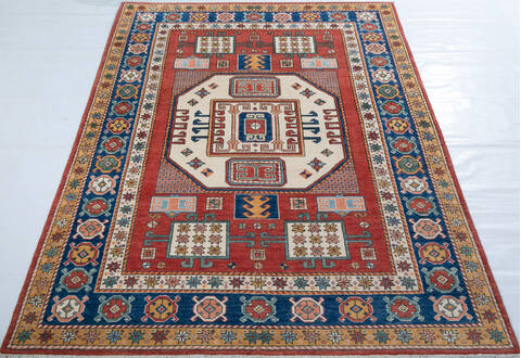Kazak Red Hand Knotted 57 X 711 Area Rug 700-147762 Image 1