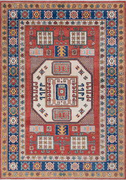 Kazak Red Hand Knotted 5'7" X 7'11"  Area Rug 700-147762