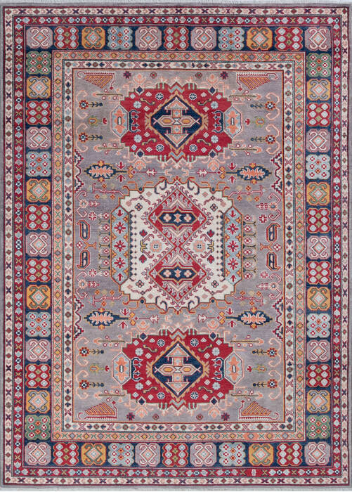 Kazak Grey Hand Knotted 57 X 79 Area Rug 700-147764 Image 0