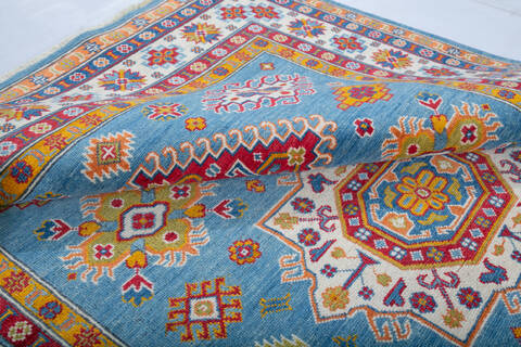 Kazak Blue Hand Knotted 58 X 80 Area Rug 700-147765 Image 6