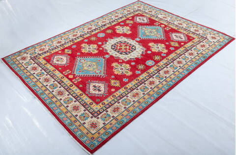 Kazak Red Hand Knotted 59 X 83 Area Rug 700-147766 Image 2
