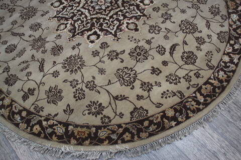 Jaipur Beige Round Hand Knotted 80 X 81 Area Rug 905-147768 Image 3