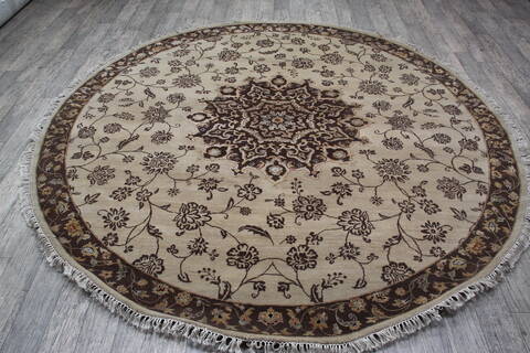 Jaipur Beige Round Hand Knotted 80 X 81 Area Rug 905-147768 Image 6
