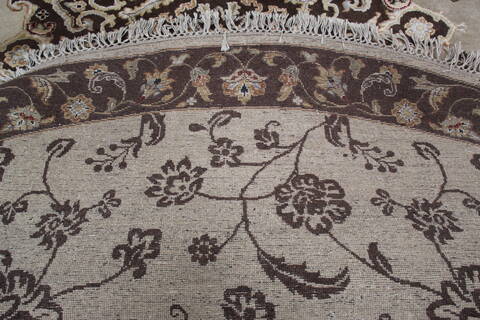 Jaipur Beige Round Hand Knotted 80 X 81 Area Rug 905-147768 Image 7