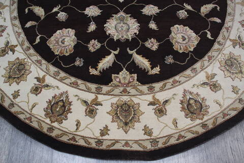 Jaipur Brown Round Hand Knotted 81 X 81 Area Rug 905-147769 Image 2