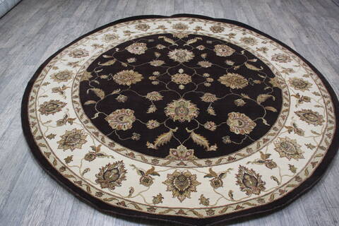 Jaipur Brown Round Hand Knotted 81 X 81 Area Rug 905-147769 Image 5