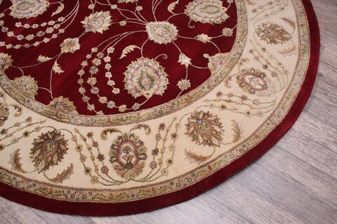 Jaipur Red Round Hand Knotted 80 X 83 Area Rug 905-147770 Image 2