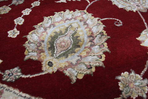 Jaipur Red Round Hand Knotted 80 X 83 Area Rug 905-147770 Image 4